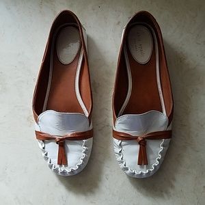 Kate Spade white patent flats